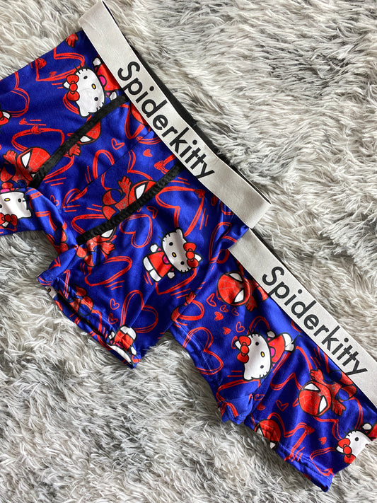 Hello Kitty spider man blue Print Matching boxer Set