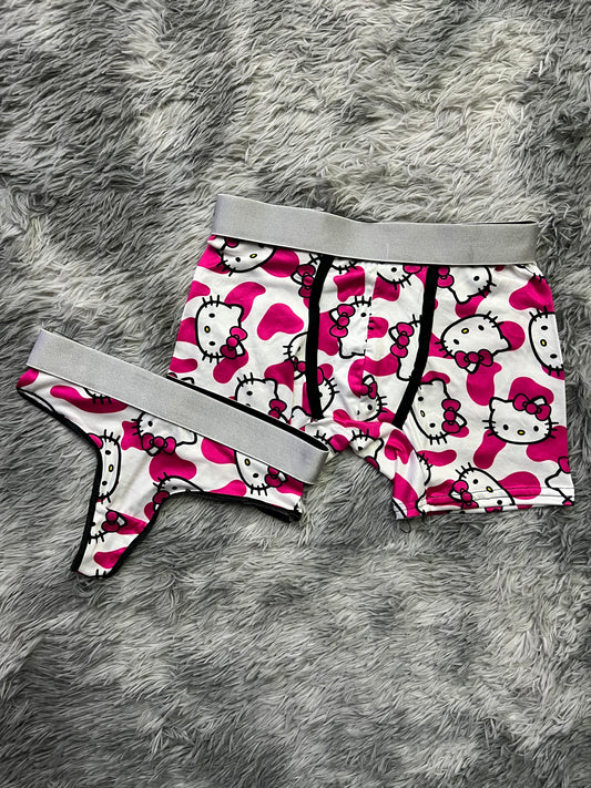 Kitty Cow white background matching underwear