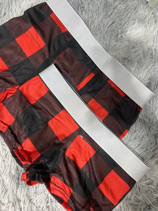 Plaid Red Matching Boxers - Fundies