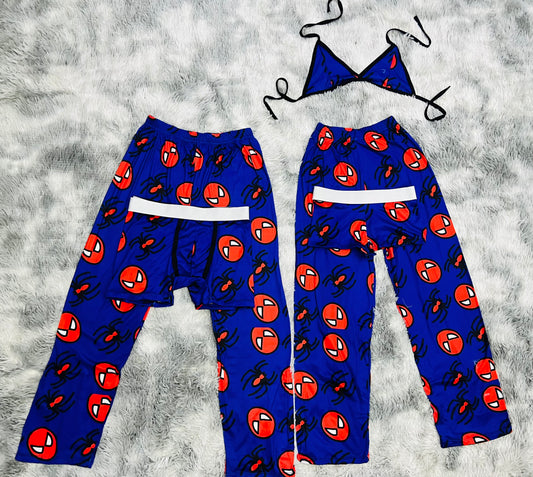Spiderman Face Blue Background 5 pcs pajama duo