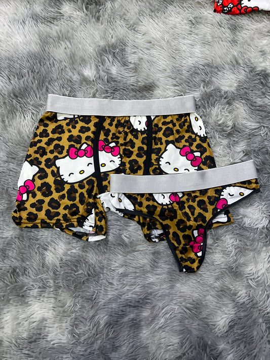 Hello kitty animal print couples matching underwear