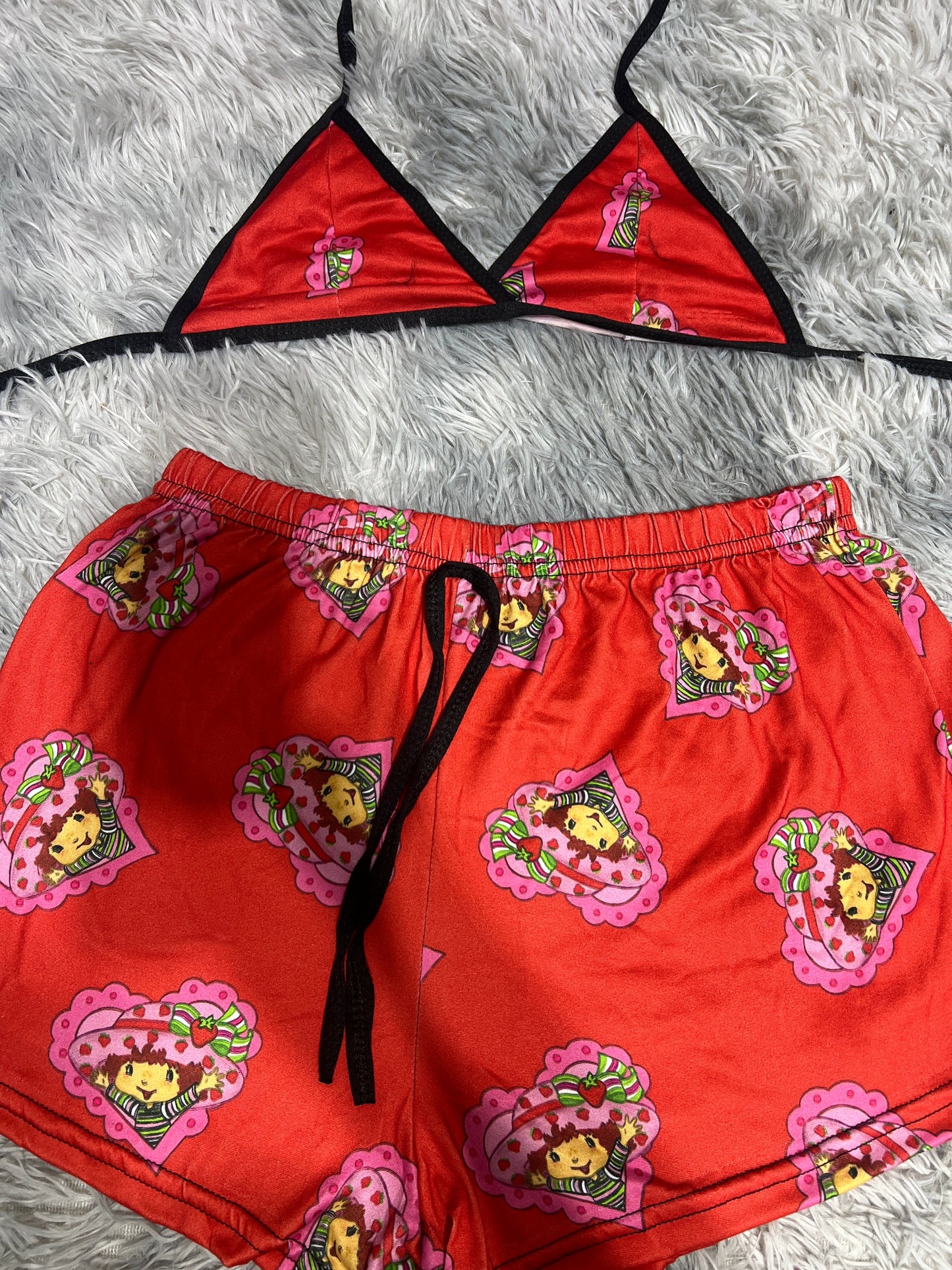 Strawberry Shortcake Heart Brush Matching Top & Short - Fundies