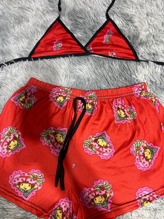 Strawberry Shortcake Heart Brush Matching Top & Short - Fundies