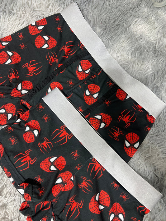 Spider-Man Spider Red Background Black Matching Boxers