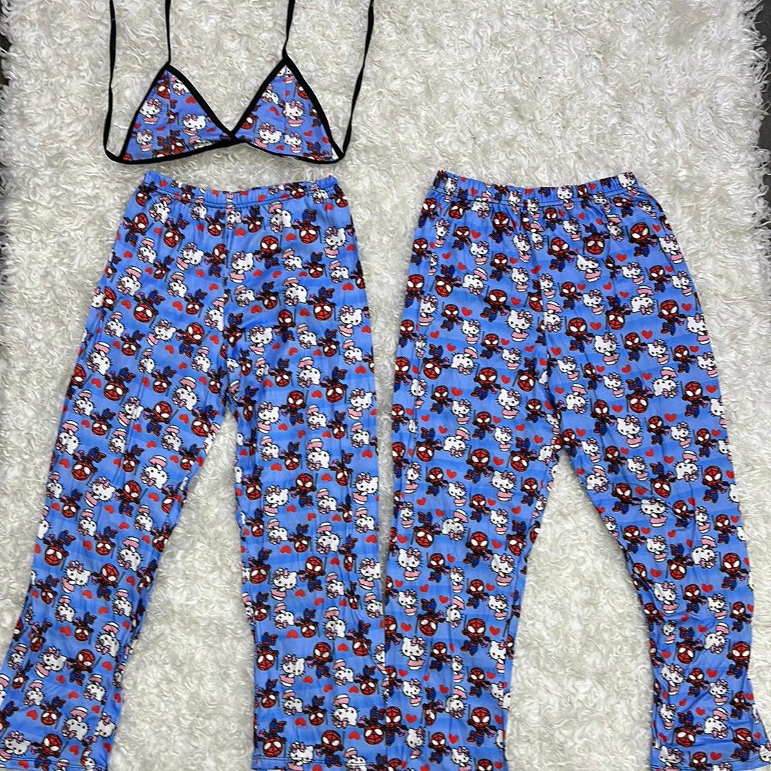 Spiderman and hello kitty 5 pcs pajama duo - Fundies