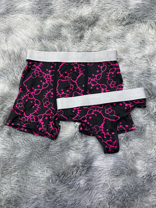 Hello kitty pink black couples matching underwear