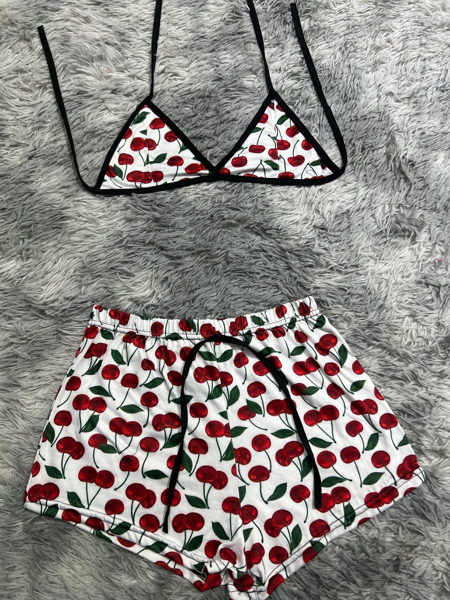 Cherry Brush Matching Top & Short - Fundies