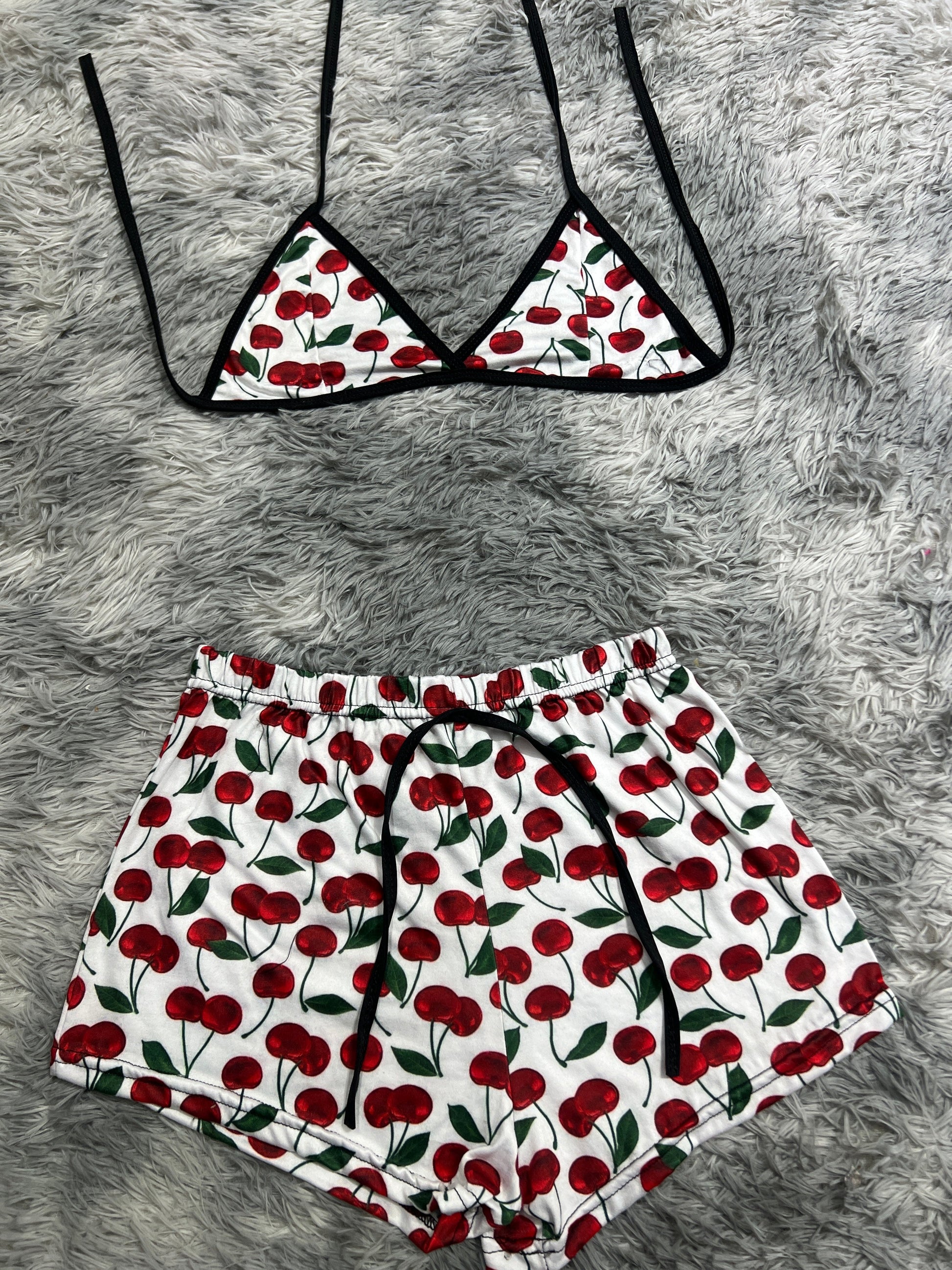 Cherry Brush Matching Top & Short - Fundies