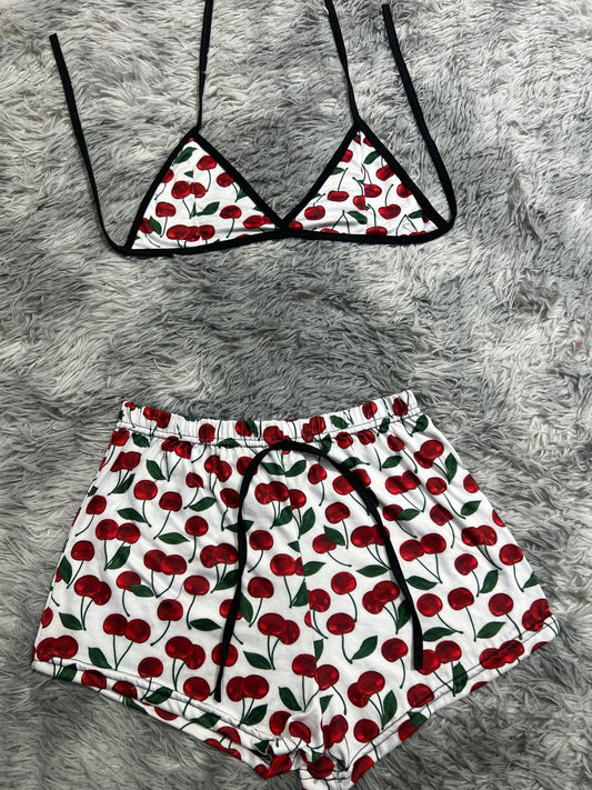 Cherry Brush Matching Top & Short - Fundies