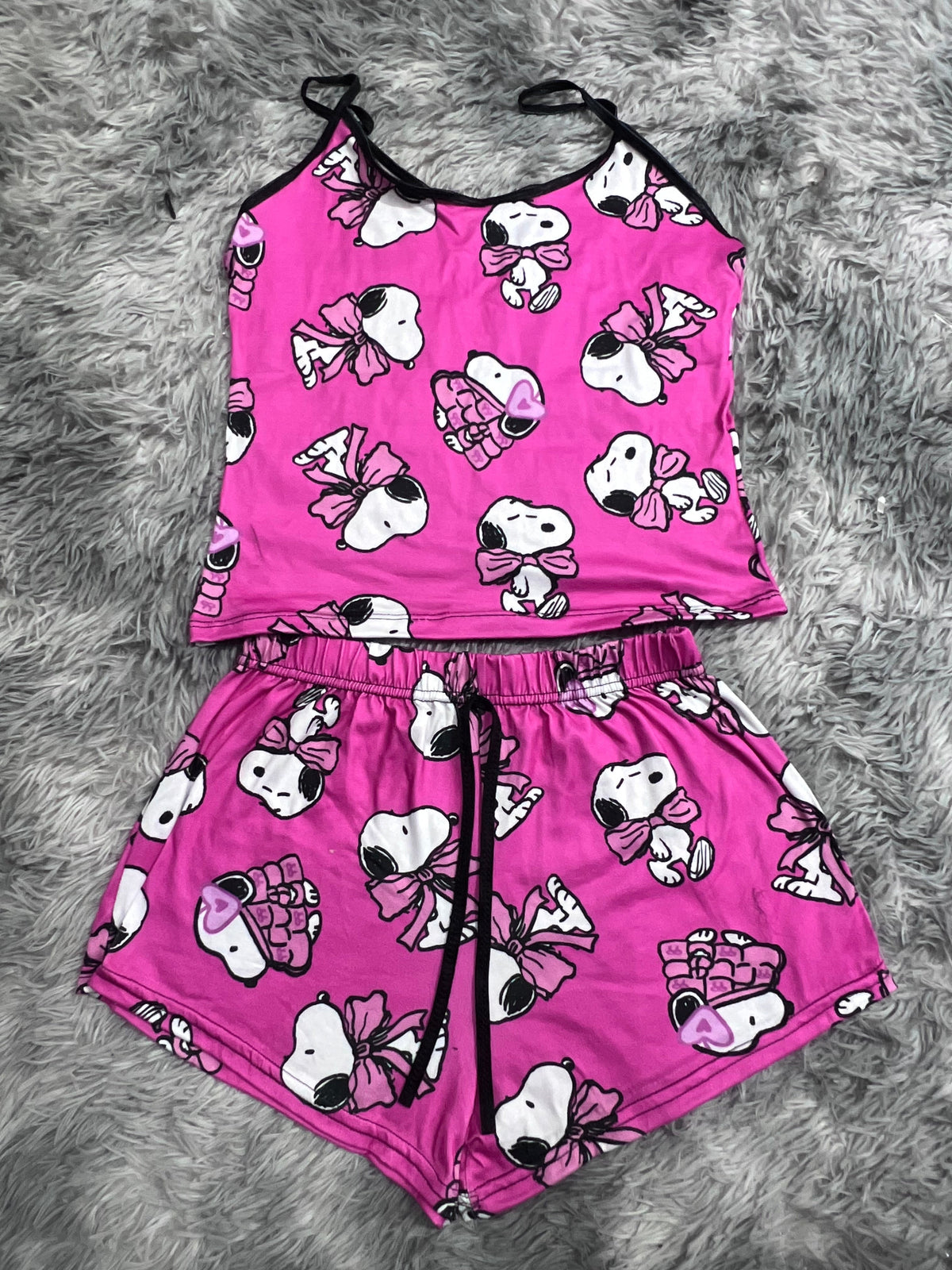 Snoopy Hot Pink Women's PJ Set - Shorts