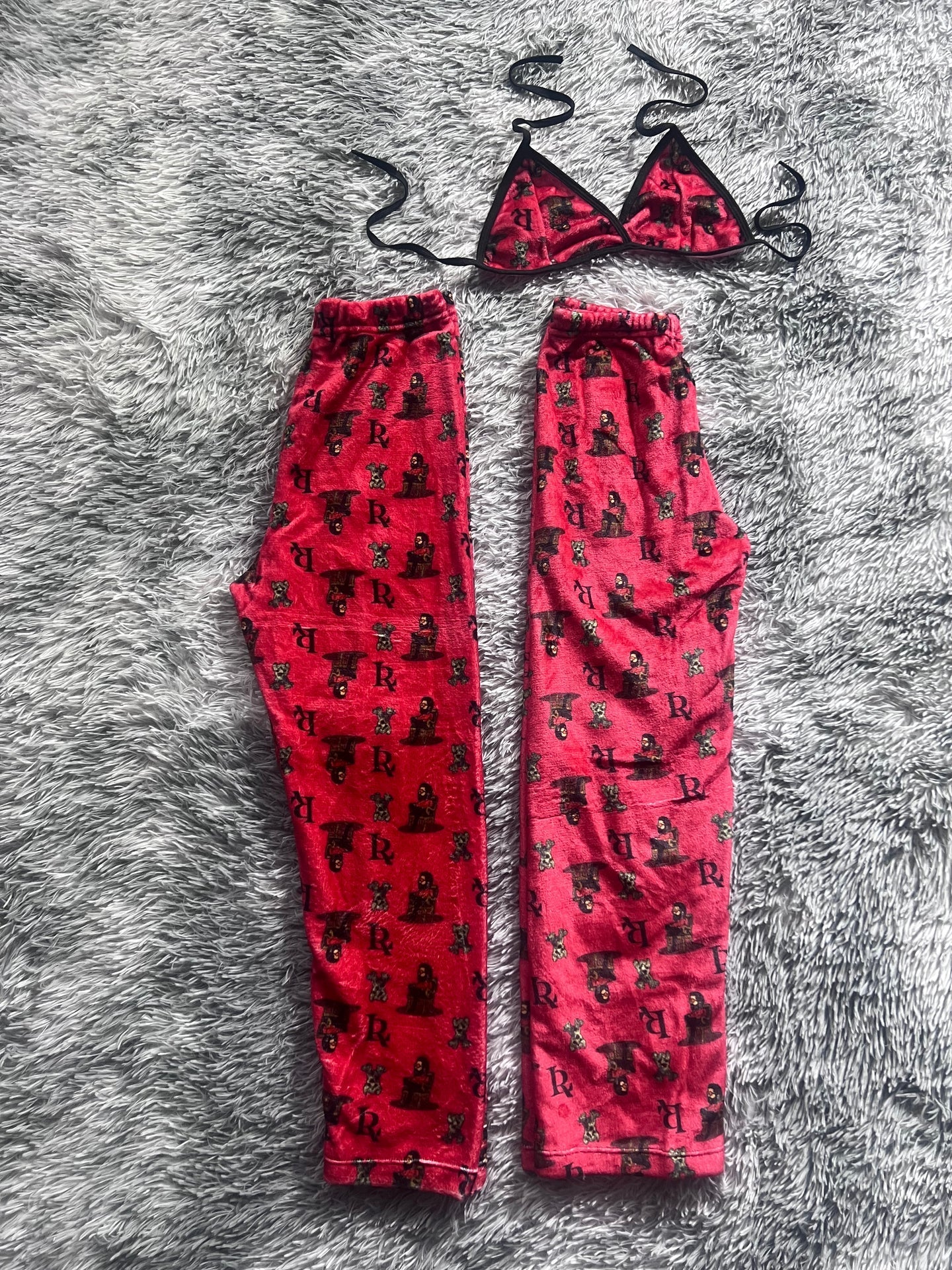 Mister With Jaguar Background Red Matching Plushie PJs - Fundies
