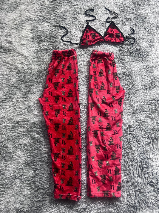 Mister With Jaguar Background Red Matching Plushie PJs - Fundies