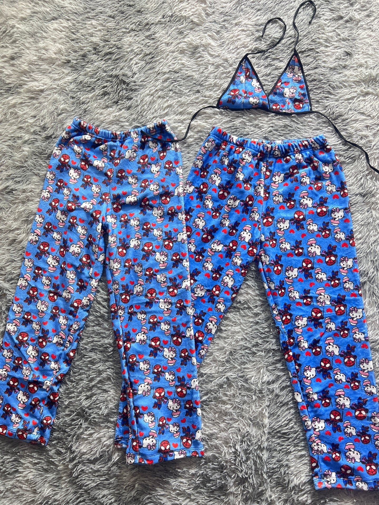 SpiderKitty Blue Matching Plushie PJs - Fundies