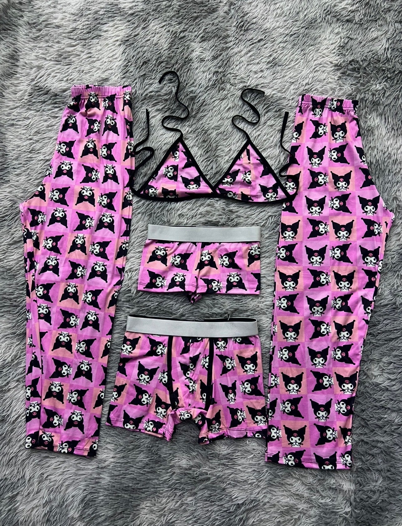 Kuromi Plaid 5 Piece PJ - Fundies