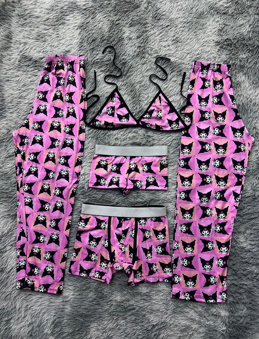 Kuromi Plaid 5 Piece PJ - Fundies