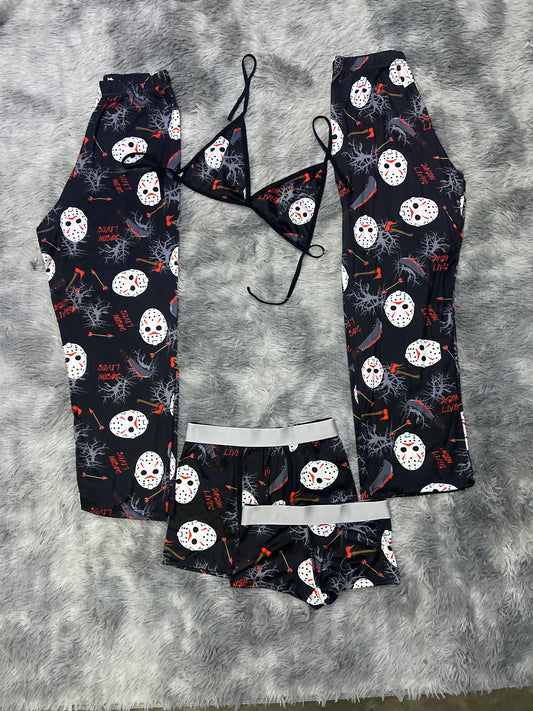 Jason live knife and arrow Halloween 5 pcs pajama duo