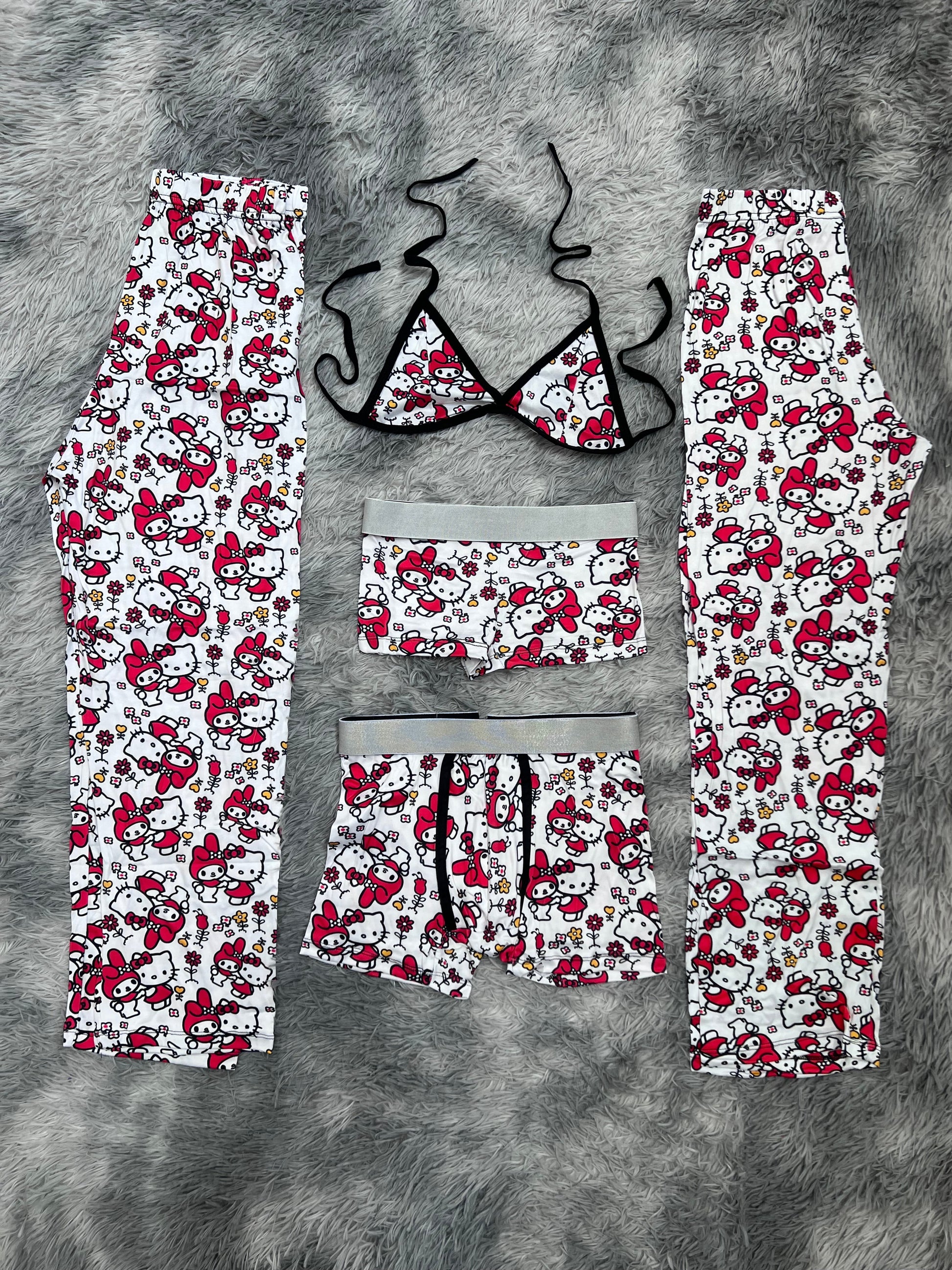 My Melody And Hello Kitty Abrazadas 5 Piece PJ - Fundies