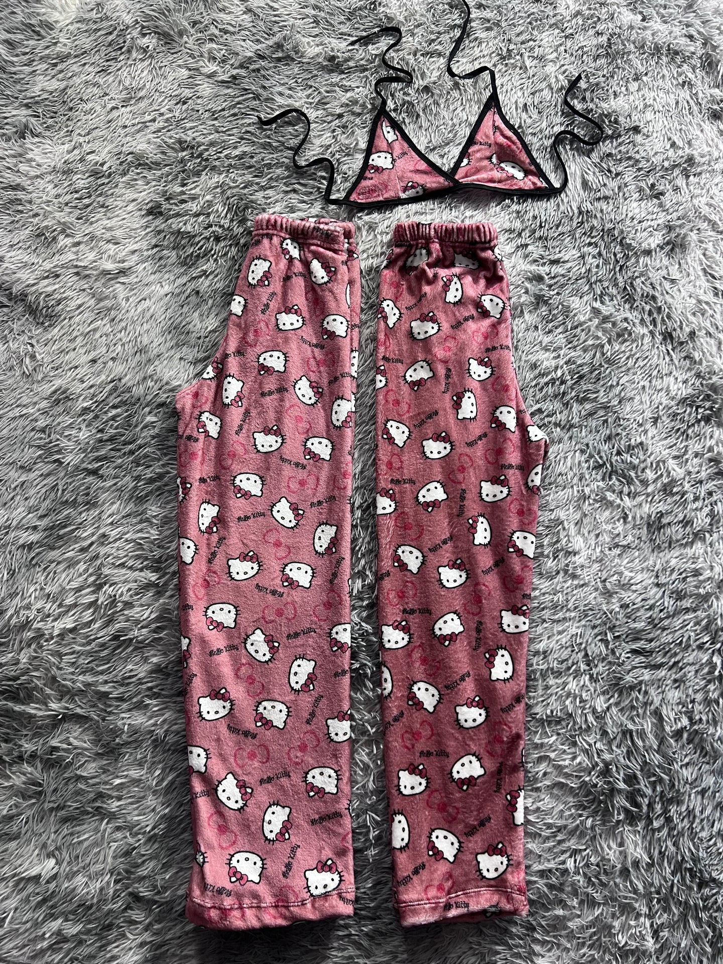 Hello Kitty Name Background Copper Matching Plushie PJs - Fundies
