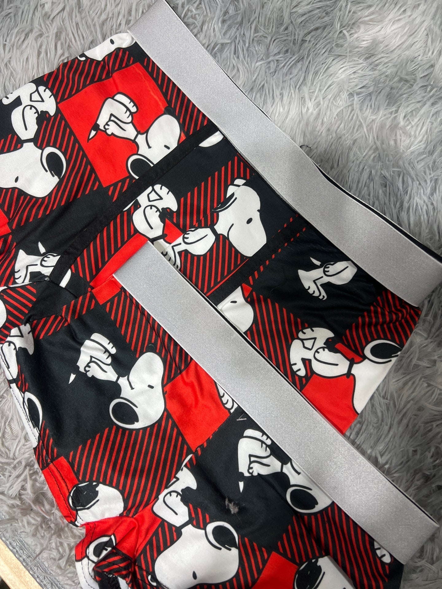 Snoopy Plaid Red Matching Boxers - Fundies