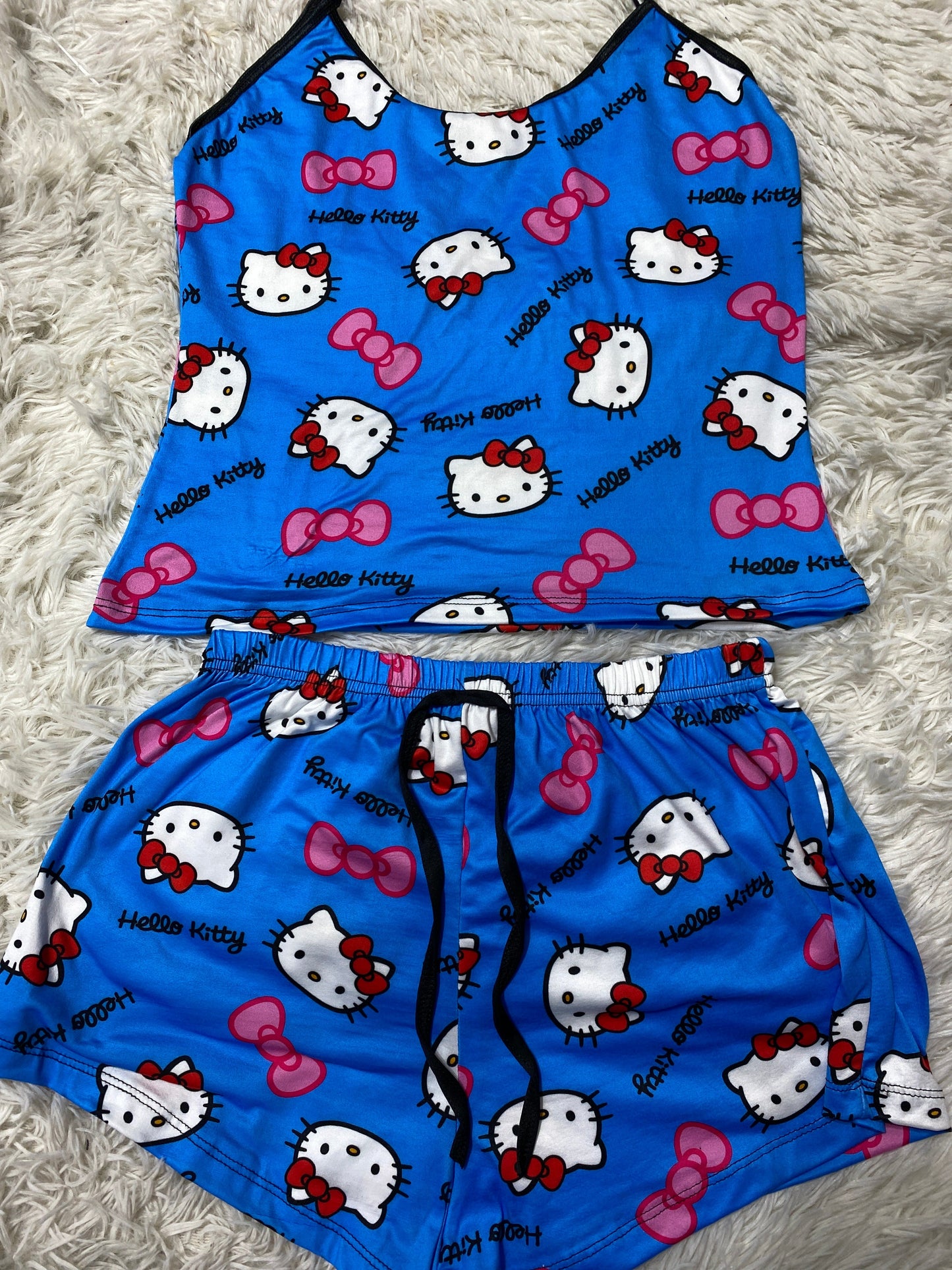 Hello Kitty Faces Blue Women's Pajama Set - Fundies