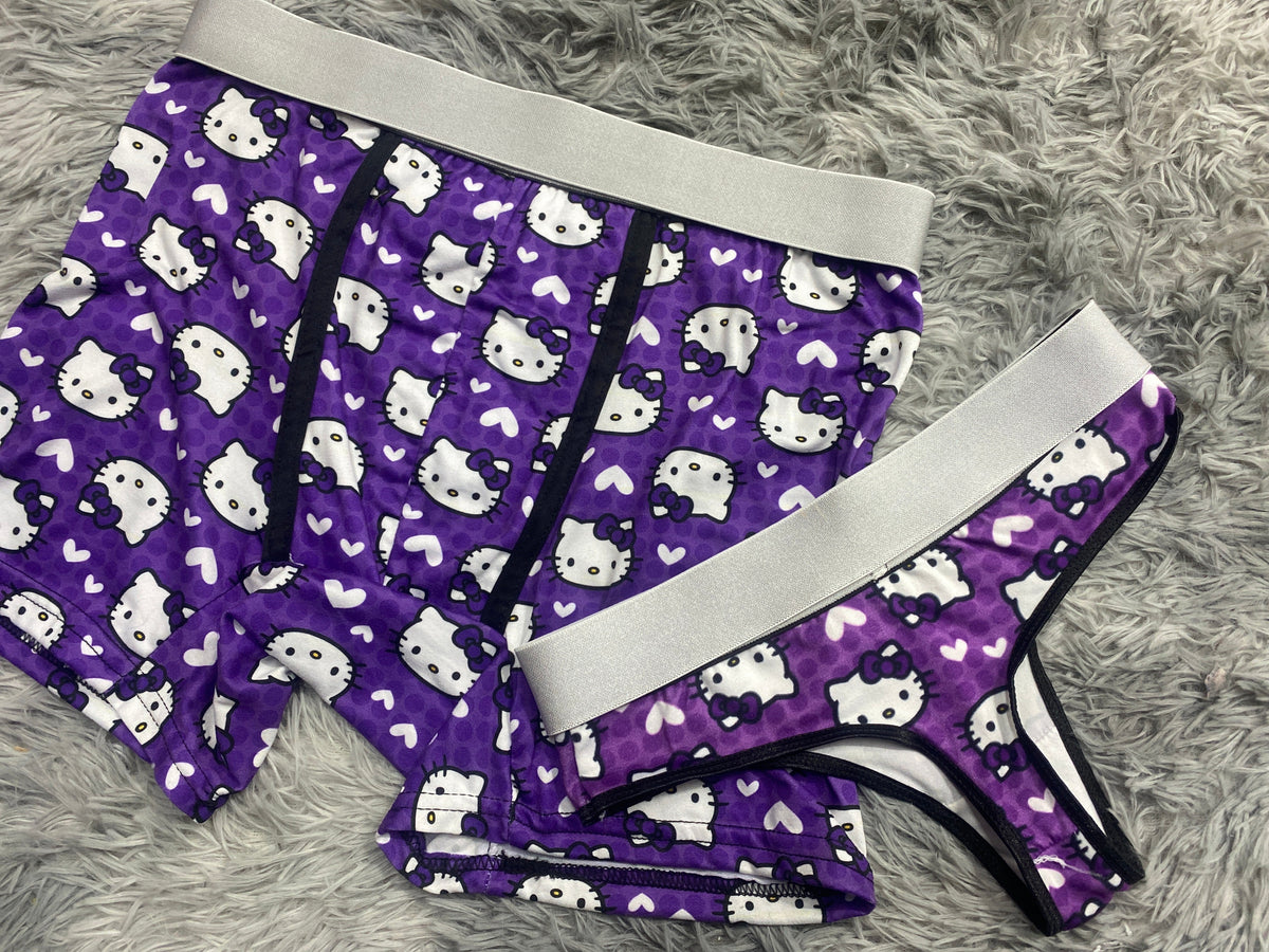 Kitty Purple Background Duo With Thong