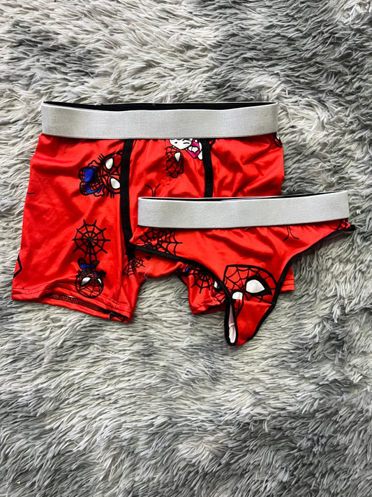 Spider kitty love matching couples underwear