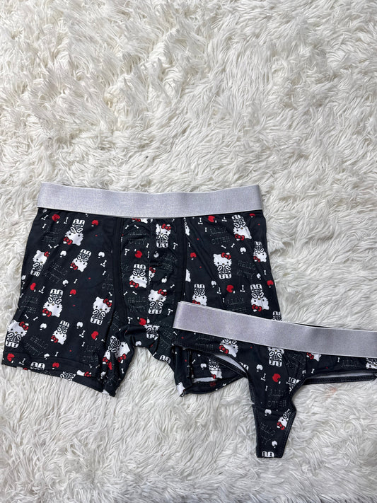 Hello Kitty Skull Duo Boxer With Thong - Fundies