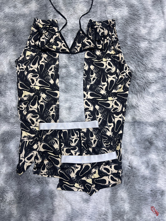 Scream black background 5 pcs pajama duo halloween