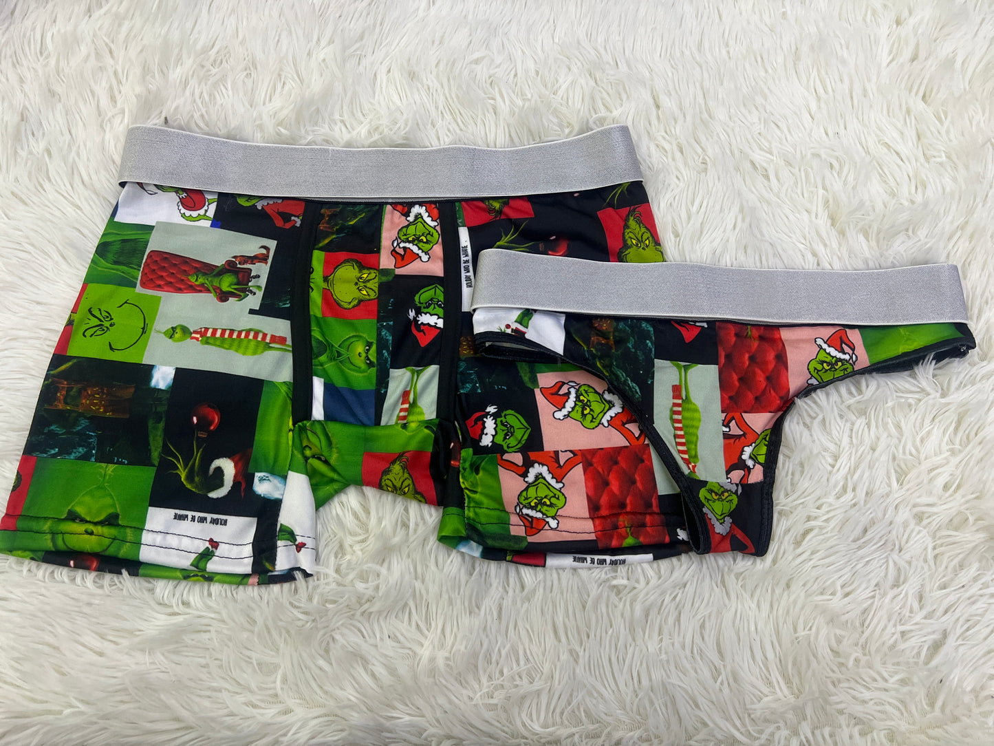 Grinch 3d pictures matching couples underwear christmas