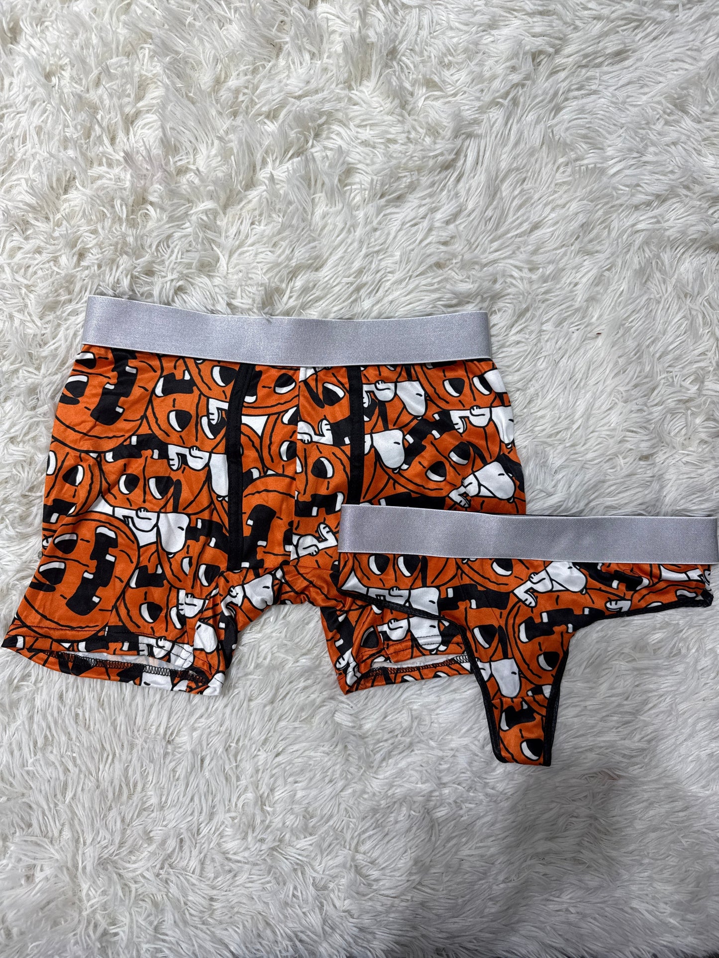 Snoopy With Pumpkins Halloween Duo Boxer With Thong - Fundies