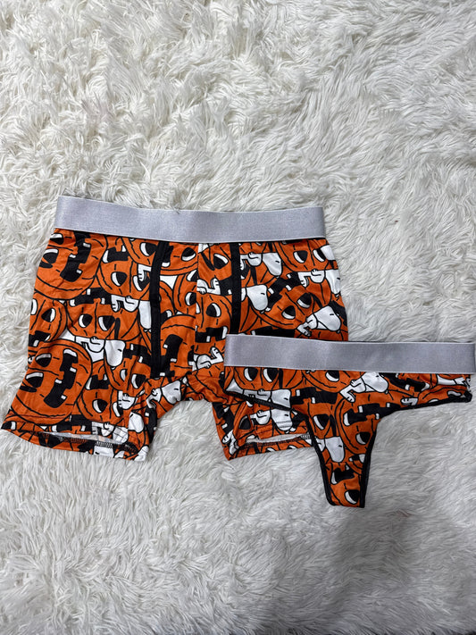 Snoopy With Pumpkins Halloween Duo Boxer With Thong - Fundies