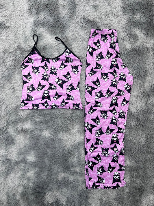 Kuromi Background Of Hearts Women's Pajama Set - Fundies