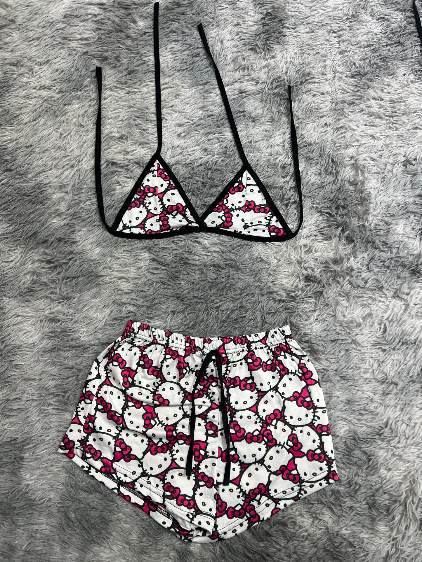 Hello Kitty Face Brush Matching Top & Short - Fundies