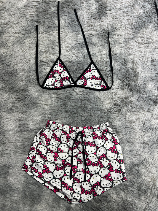 Hello Kitty Face Brush Matching Top & Short - Fundies