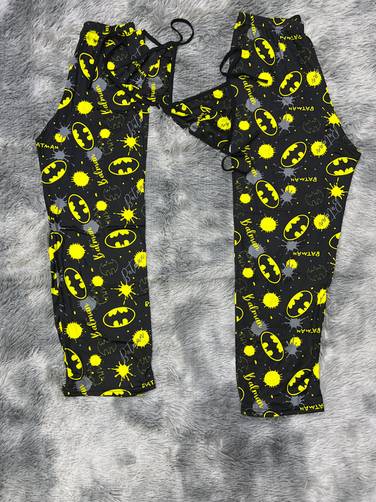Batman with yellow and gray Plush pajama duo
