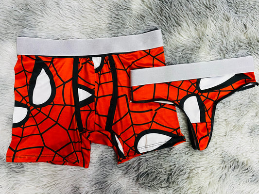 spiderman face matching couples underwear