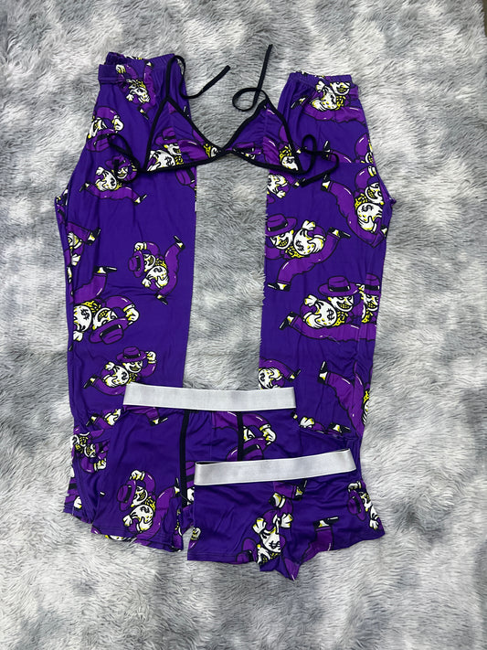 Joker purple background 5 pcs pajama duo halloween