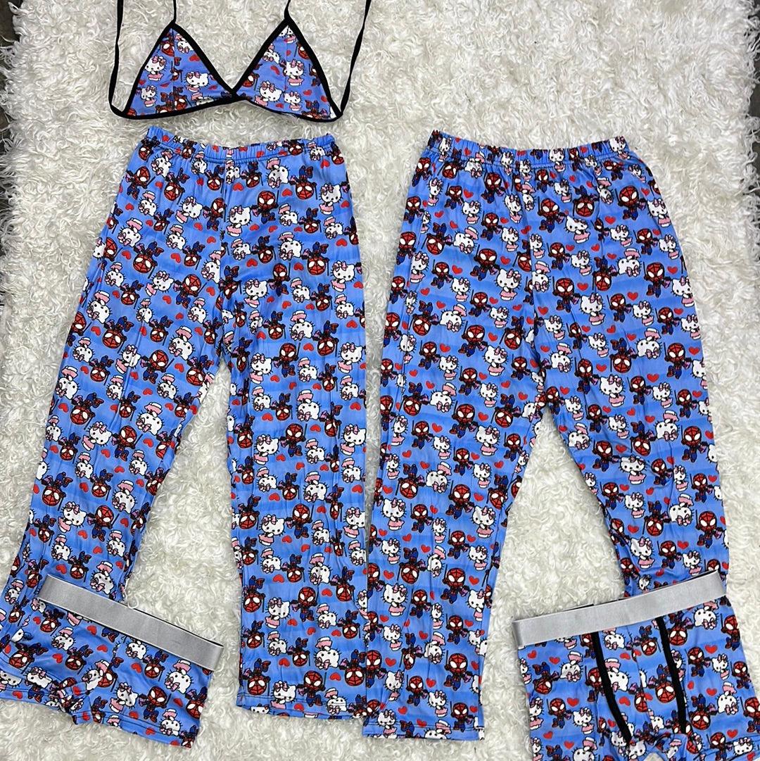 Spiderman and hello kitty 5 pcs pajama duo - Fundies