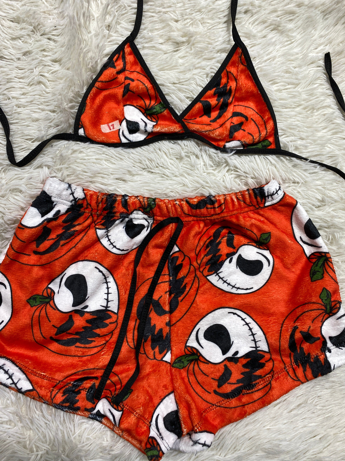 Jack & Pumpkin Orange Background Matching Top & Short
