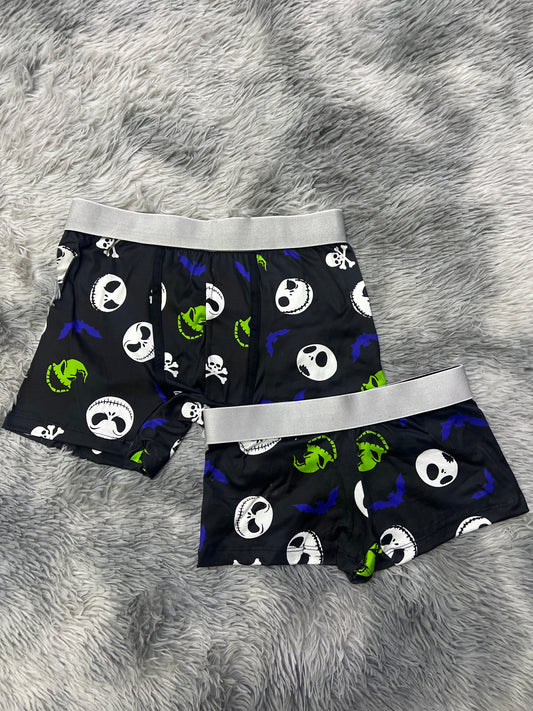Jack and Huggy black matching couples boxer underwear Halloween