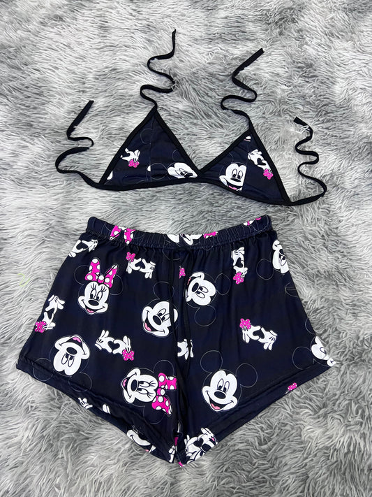 Minnie And Mickey Matching Top & Short