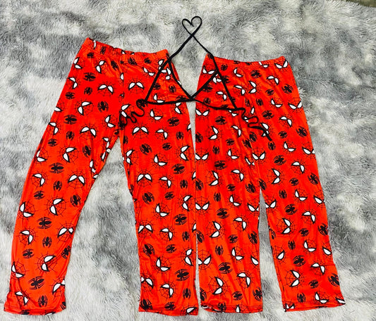 Spiderman and Spiderweb Red plush pajama duo