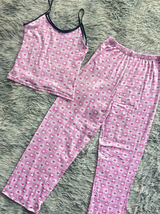 Hearts Rositas In Plaid Women's Pajama Set - Fundies