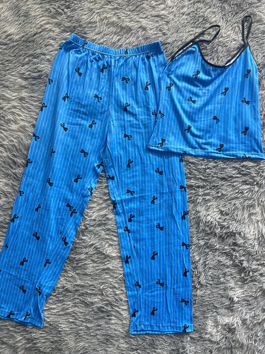 Bows Blue Women's Pajama Set - Fundies