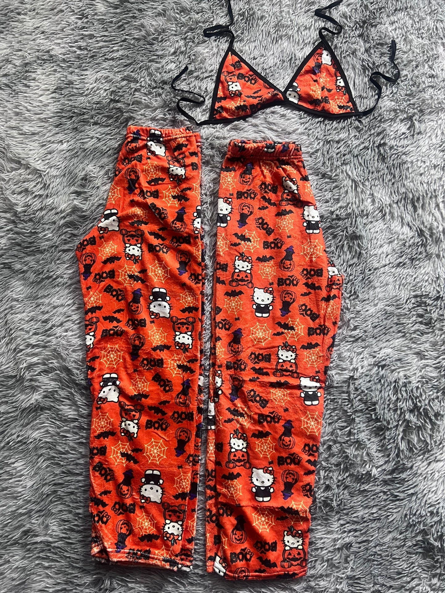 Hello Kitty Pumpkin Hallowen Matching Plushie PJs - Fundies
