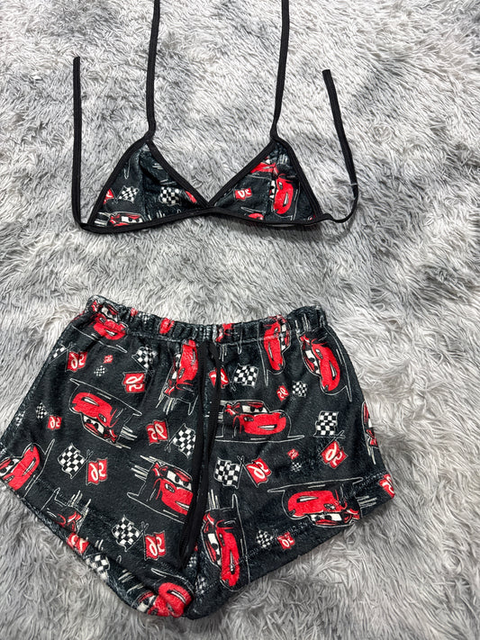 Lightning McQueen Background Black Matching Top & Short - Fundies