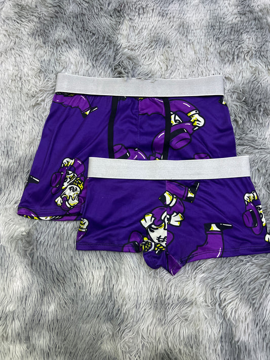 Joker purple background matching couples boxer underwear halloweenl