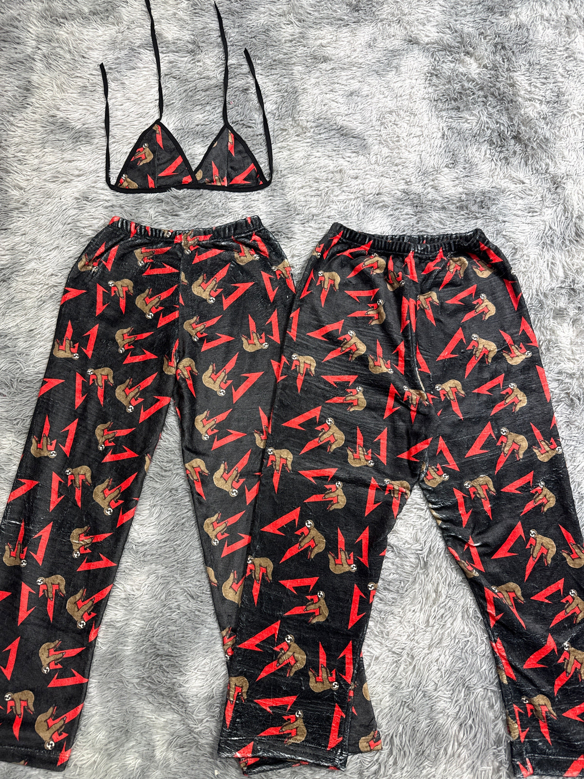 Ct Black And Red Matching Plushie PJs