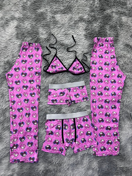 Kuromi And My Melody Hearts 5 Piece PJ - Fundies