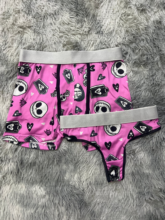 Jack pink Halloween matching underwear LOL